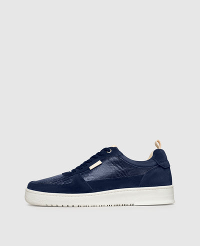 Bball M AA Herren Sneaker Blue aus Calf leather with embossing