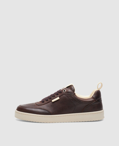 Court M AC Herren Sneaker Dunkelbraun aus gefettetes Kalbsleder