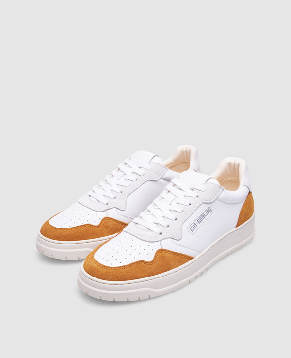 Vintage One M AD Herren Sneaker Weiß/Orange aus Kalbsleder